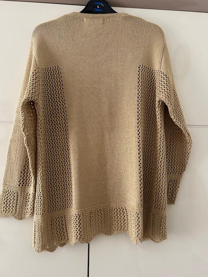 Bej Örgü Kadın Hırka - Görsel 2