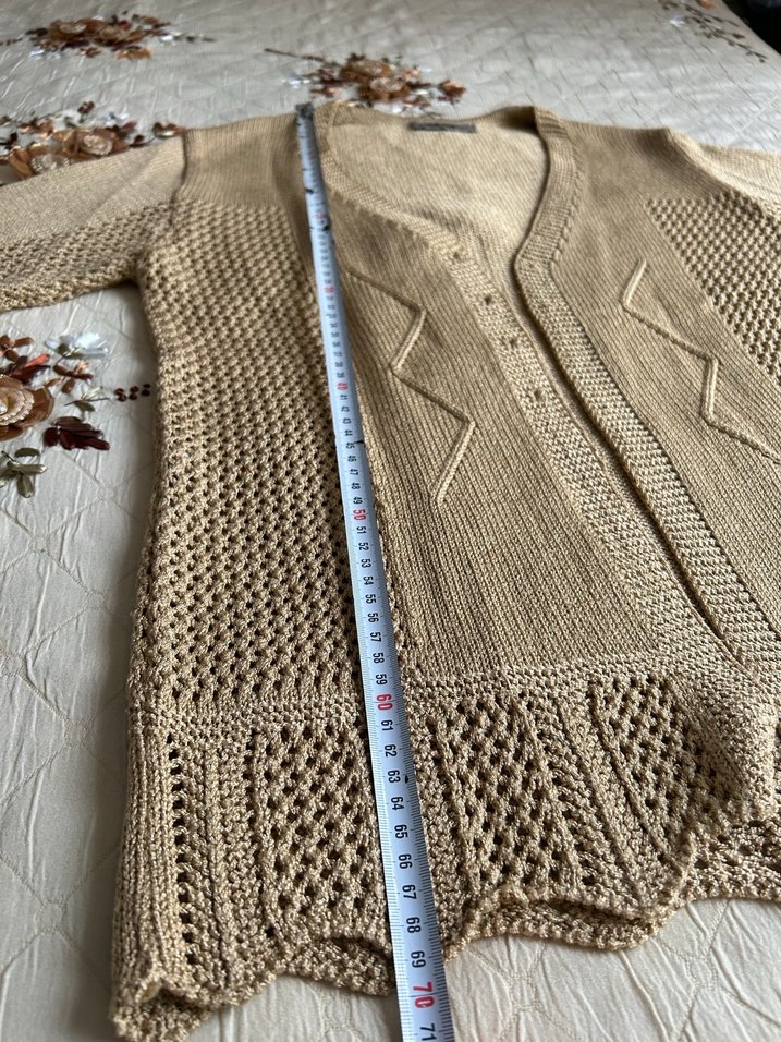 Bej Örgü Kadın Hırka - Görsel 3