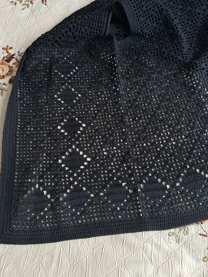 Siyah Örgü V Yaka Kolsuz Yelek - Görsel 5