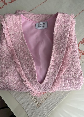 Pudra Pileli V Yakalı Uzun Elbise - Görsel 12