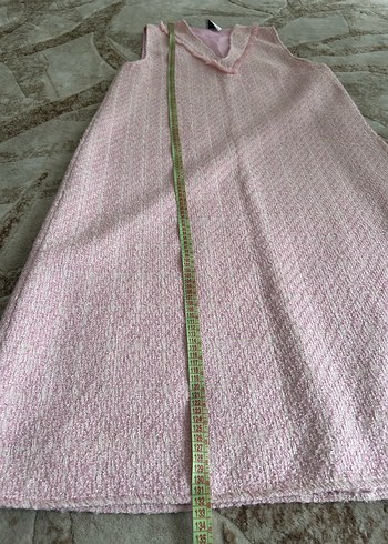 Pudra Pileli V Yakalı Uzun Elbise - Görsel 9