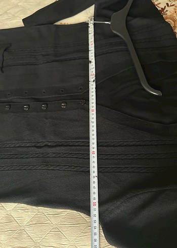 Düğmeli Siyah Midi Kadın Hırka - Görsel 7