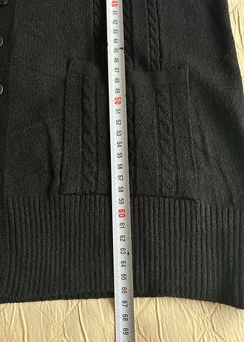 Düğmeli Siyah Midi Kadın Hırka - Görsel 6