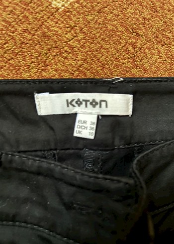 38 Beden Kadın Siyah Kumaş Kemerli Uzun Pantolon