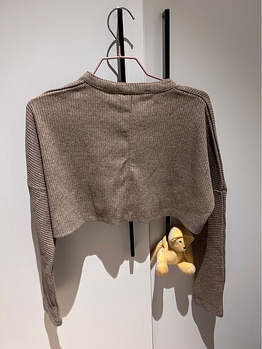 xs Beden kahverengi Renk Crop bluz