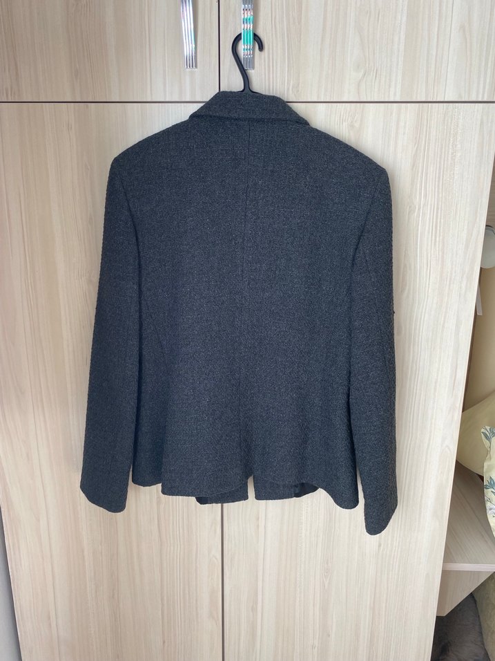 Gri Düğmeli Kadın Blazer Ceket - Görsel 4