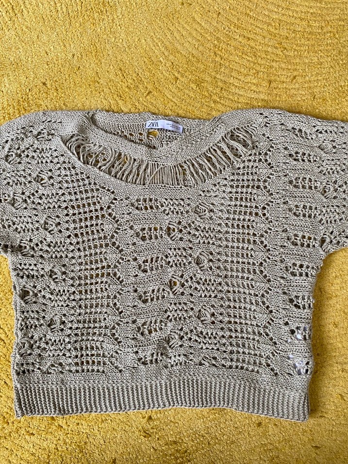 Bohem Gri-yeşil Örgü Kadın Kazak - Görsel 3