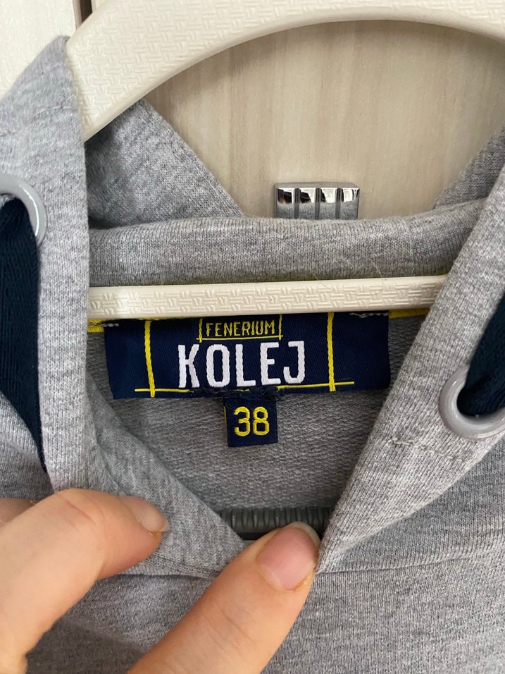 Gri Kadın Kapüşonlu Sweatshirt Fenerbahçe Baskılı - Görsel 2