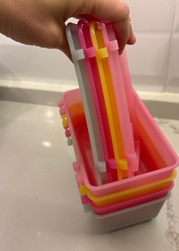 Renkli Plastik Saklama Kutuları Seti - Görsel 4