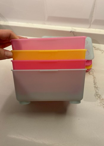 Renkli Plastik Saklama Kutuları Seti - Görsel 2