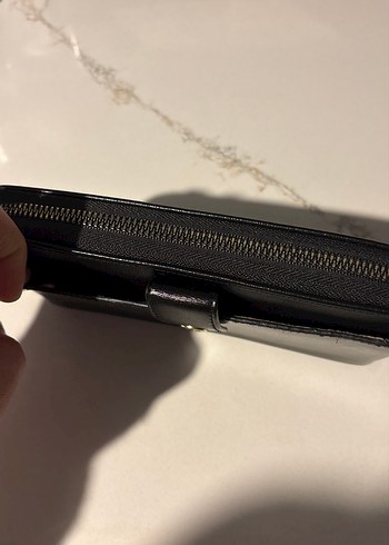 Siyah Deri Fermuarlı Kadın Cüzdanı - Görsel 2