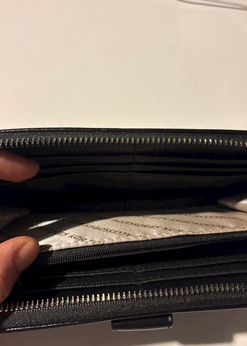 Siyah Deri Fermuarlı Kadın Cüzdanı - Görsel 5