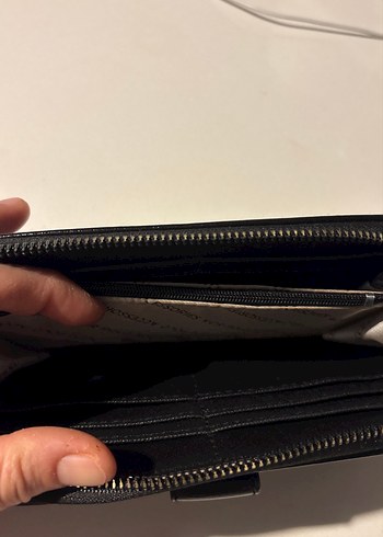 Siyah Deri Fermuarlı Kadın Cüzdanı - Görsel 6