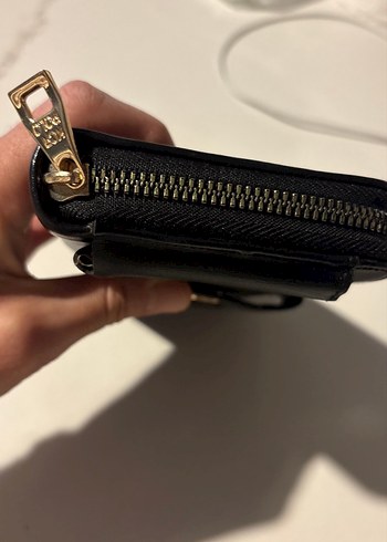 Siyah Deri Fermuarlı Kadın Cüzdanı - Görsel 8