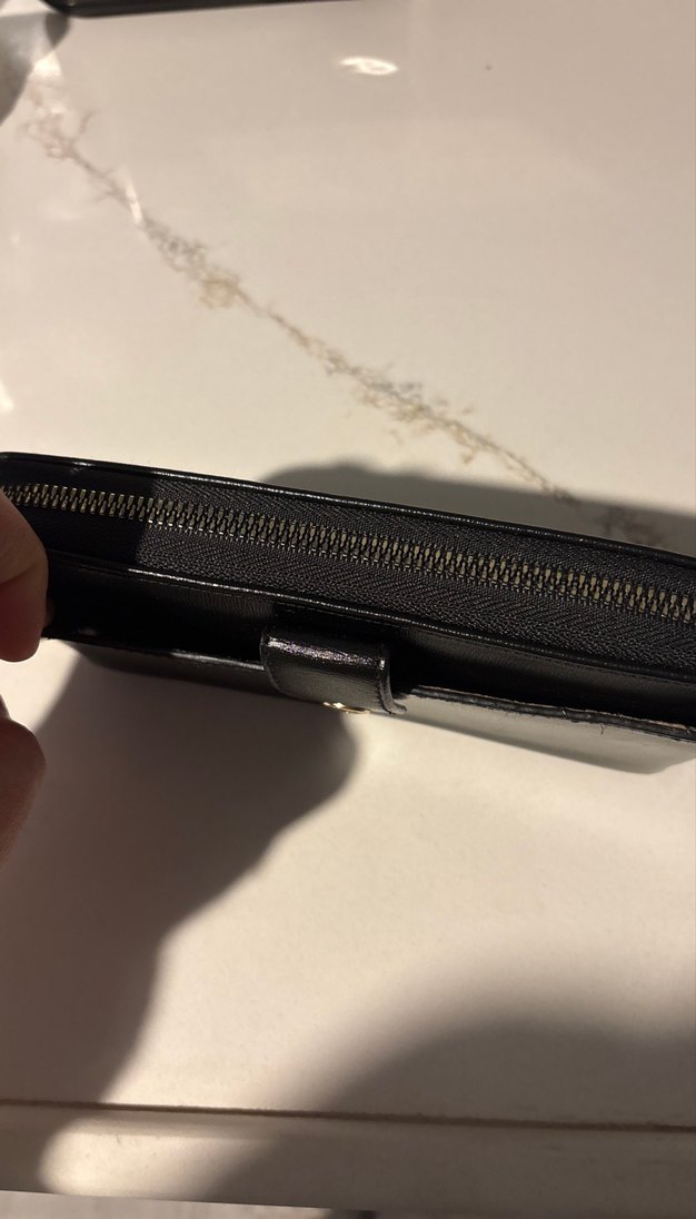 Siyah Deri Fermuarlı Kadın Cüzdanı - Görsel 2