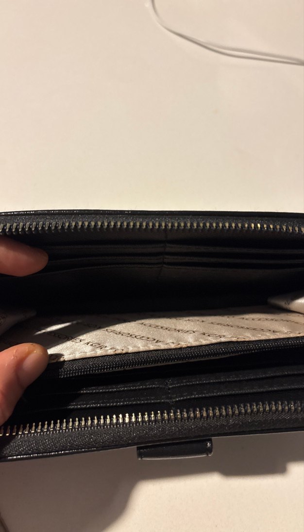 Siyah Deri Fermuarlı Kadın Cüzdanı - Görsel 5