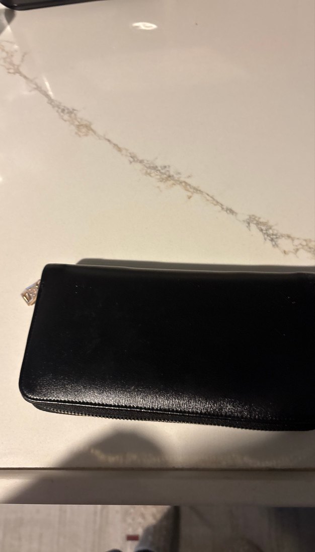 Siyah Deri Fermuarlı Kadın Cüzdanı - Görsel 3