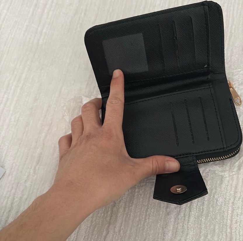 Siyah Deri Fermuarlı Kadın Cüzdanı - Görsel 3