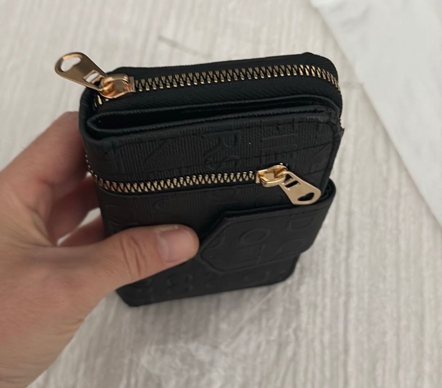 Siyah Deri Fermuarlı Kadın Cüzdanı - Görsel 2