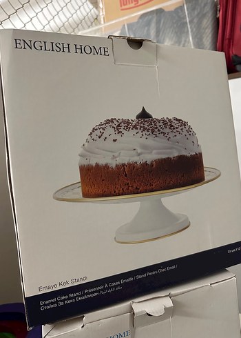 Retro Art Emaye Kapaklı Kek Fanusu Beyaz - Görsel 5