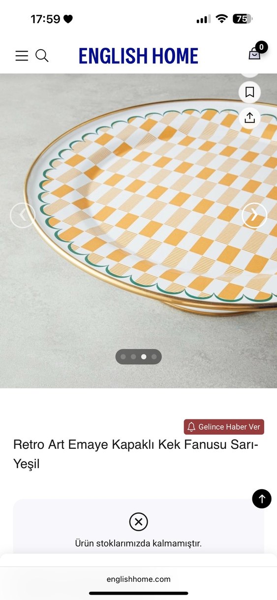 Retro Art Emaye Kapaklı Kek Fanusu Beyaz - Görsel 2