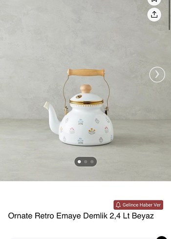Ornate Retro Emaye Beyaz Demlik 2,4 Lt