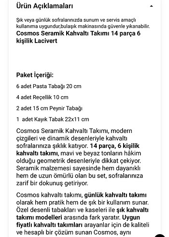 Cosmos seramik kahvaltı takımı - Görsel 4