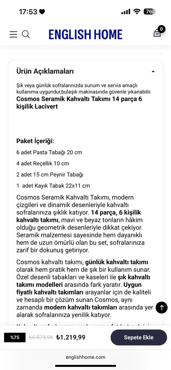 Cosmos seramik kahvaltı takımı - Görsel 4