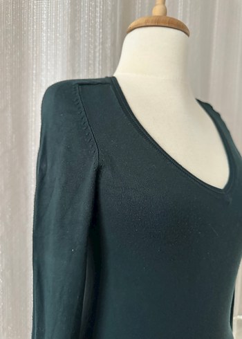 Bershka koyu yeşil kazak - Görsel 5