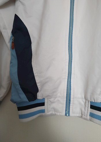 Beyaz Fermuarlı Spor Ceket - Görsel 3