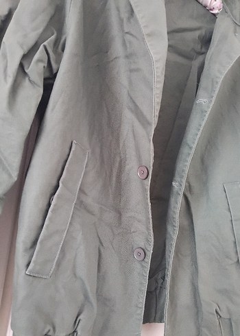 haki Düğmeli Midi Kadın Ceket - Görsel 2