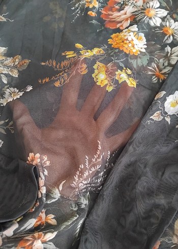 Çiçek Desenli Şeffaf Uzun Kollu Bluz - Görsel 4