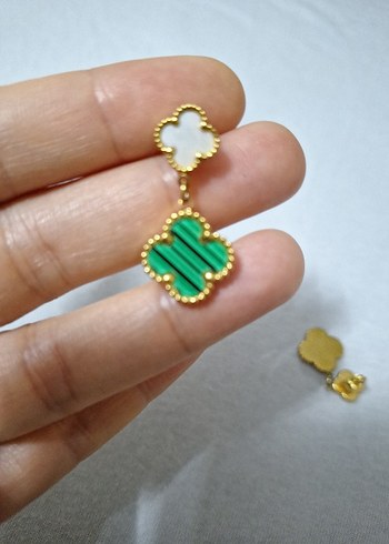 Yeşil Boncuklu Midi Küpe - Görsel 2