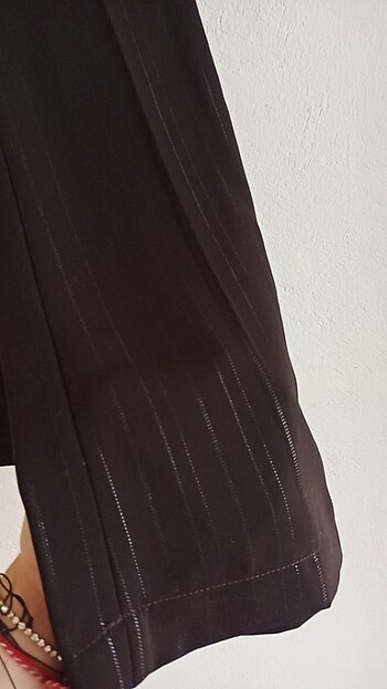 36 Beden kahverengi Renk Kahverengi detaylı kumaş pantolon 