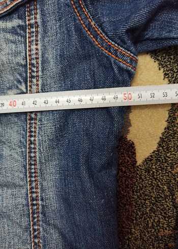 xl Beden mavi Renk Kadın Renkli Batik Desenli Kot Ceket