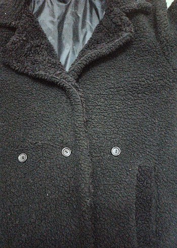 Siyah Düğmeli Midi Kadın Kaban - Görsel 4