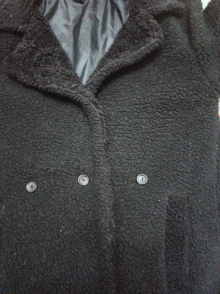 Siyah Düğmeli Midi Kadın Kaban - Görsel 4