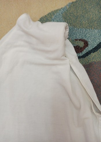 Beyaz V Yaka Kolsuz Salaş Hamile Bluz - Görsel 4