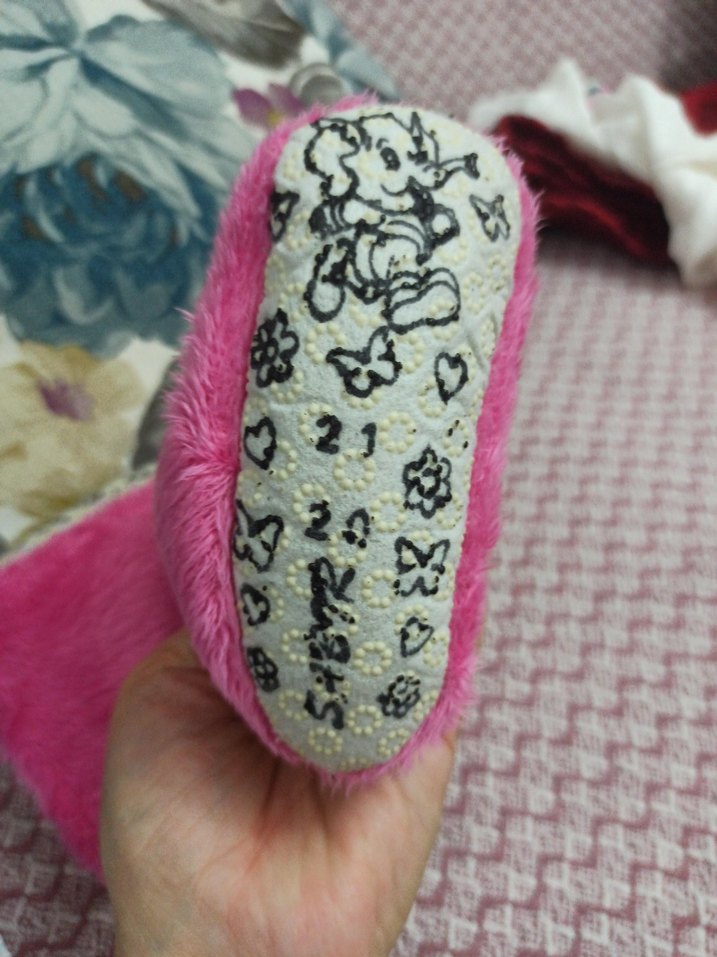 Kızlar için Renkli Örgü Sıcak Pembe Ev Terliği - Görsel 4