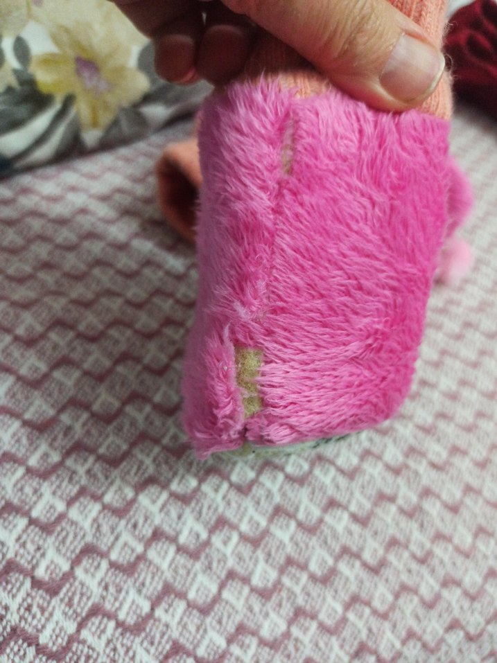 Kızlar için Renkli Örgü Sıcak Pembe Ev Terliği - Görsel 3