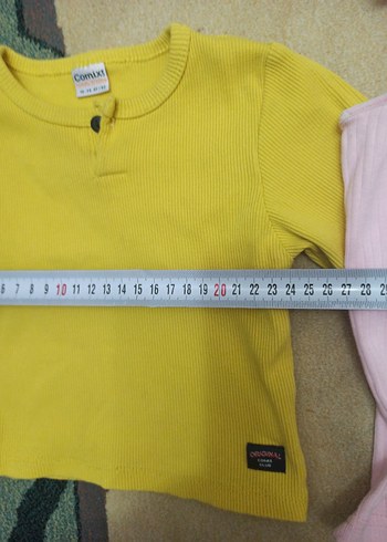 Sarı Kız Çocuk Uzun Kollu Basic Tişört - Görsel 3