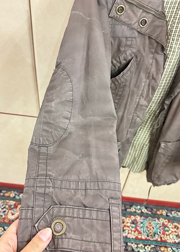 Açık kahve Deri Düğmeli mont - Görsel 5