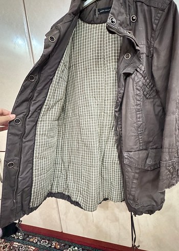 Açık kahve Deri Düğmeli mont - Görsel 4