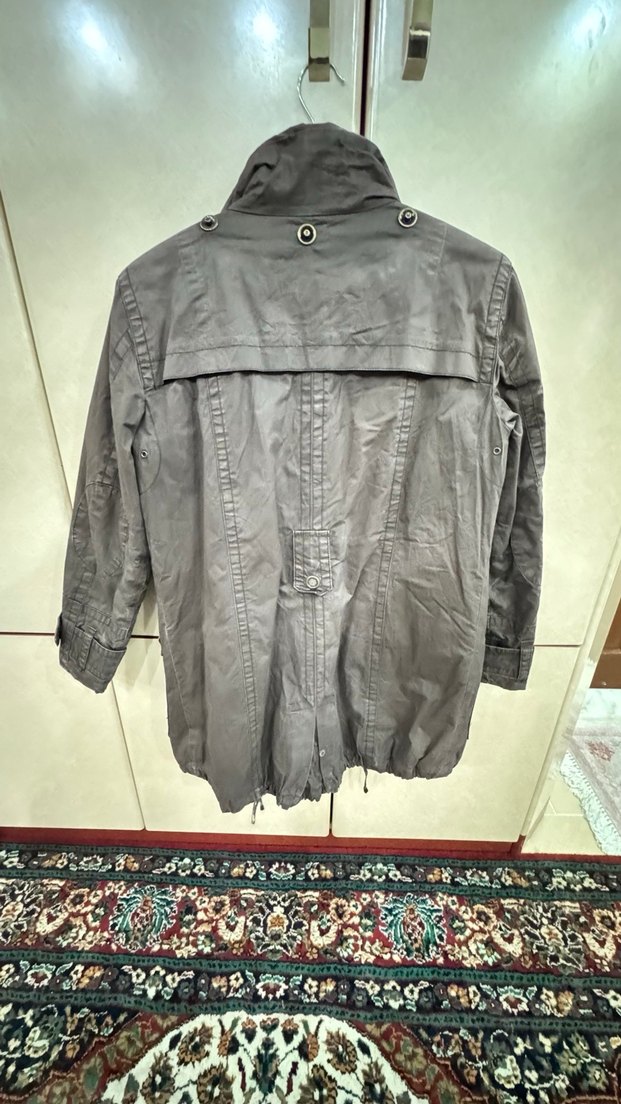 Açık kahve Deri Düğmeli mont - Görsel 3