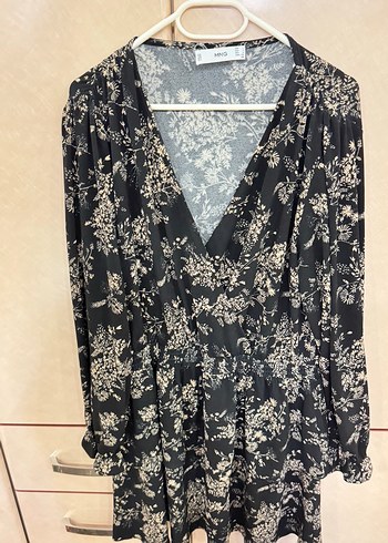 Bohem V Yaka Midi Elbise - Görsel 3