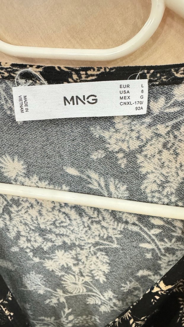 Bohem  V Yaka Midi Elbise - Görsel 2