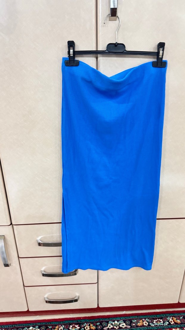 Mavi Uzun Kadın Etek - Görsel 2