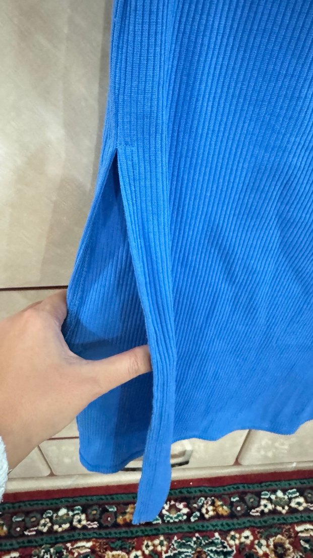 Mavi Uzun Kadın Etek - Görsel 3