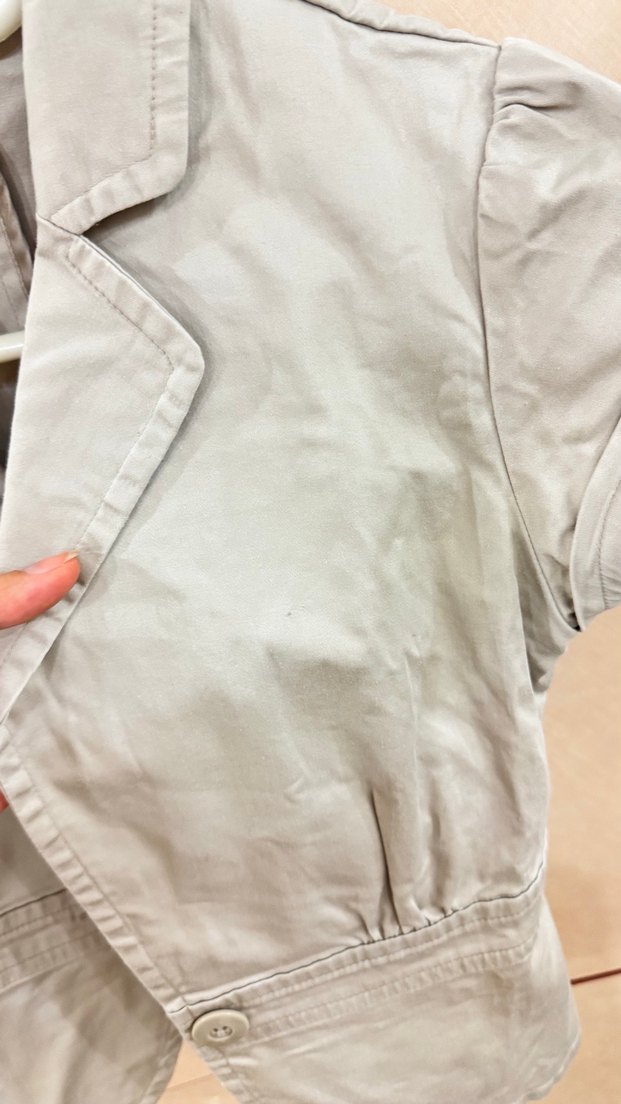 Kısa Kollu Bej Keten Blazer Ceket - Görsel 3