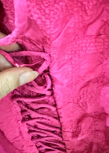 Pembe Fırfırlı Bohem Mini elbise - Görsel 3